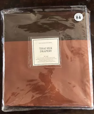 NEW RESTORATION HARDWARE Thai Silk Drapery Curtain Panel 50”x84” Copper Brown • $28