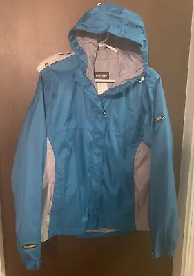 Stearns Waterproof Dry Wear Womens Hooded Rain Jacket Zip Coat Large L • $17