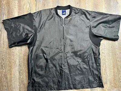 Mizuno Jacket Mens Medium  Windbreaker Black Short Sleeve Logo Baseball Golf • $14.99