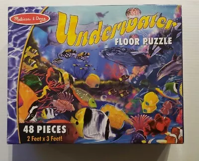 Melissa & Doug  Underwater Floor Puzzle #427 48 Pcs.  2'x3' Puzzle  Made In USA  • $6.25