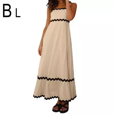 Boho Slip Dress 2024 Summer Spaghetti Straps Sleeveless Backless Sundressღ E3P7 • $42.52