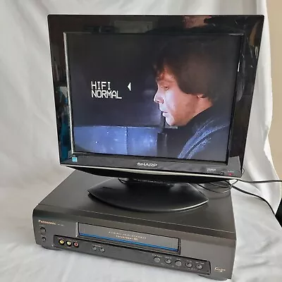 PANASONIC PV-7451 VHS VCR Player W/Remote Tested - Works PARTS ONLY See Video! • $34.99