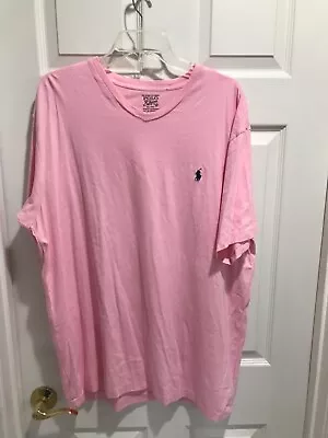 $16.99 • Buy Men's Polo R. Lauren & Co. Pink V-Neck Short Sleeve T Shirt XL