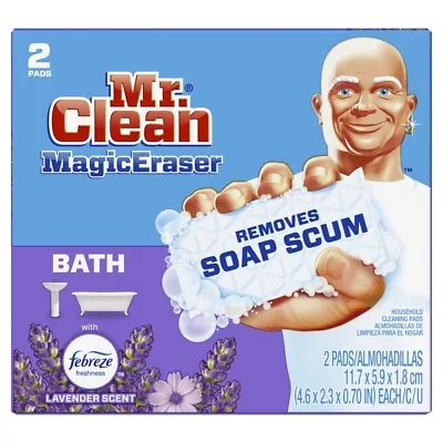 Mr. Clean Magic Eraser Sponge For Bath And Tile With Febreze Lavender Scent 2 Pk • $9.99
