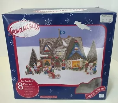 Snowflake Falls Christmas Village 8 Piece Lighted Toy Castle Set.  • $20