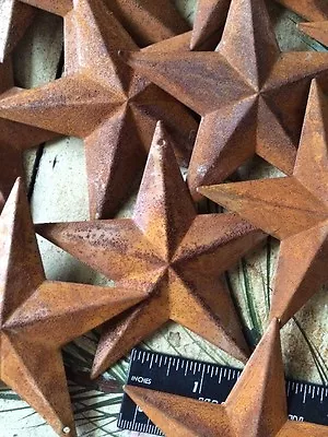 10 Rusty Barn Stars Star 3.75 In 3 3/4  Dimensional 2D W/ Hole Craft Country • $6.89