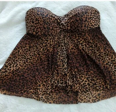 Gorgeous! ~merona~ Animal Print Strapless Fly Away Bathing Suit Top -l • $9.99