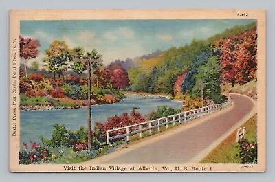 Postcard Visit The Indian Village At Alberta Virginia U.S. Route 1 • $5.99