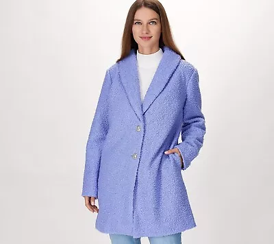 Girl With Curves Sherpa Coat - Periwinkle (XS) A550616 • $25.49