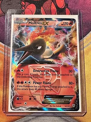 Moltres EX - 14/135 - Pokemon Plasma Storm Black & White Ultra Rare Card NM • $0.99