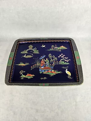 Daher Asian Style Decorated Ware Large Metal Serving Tray England 13.5 X17.5   • $35.50