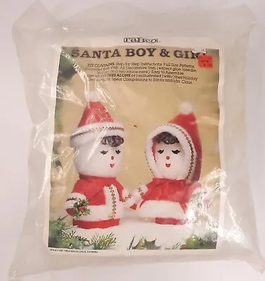 Vintage Christmas Kit Santa Boy And Girl 1981 RaBco Figures Holiday Craft Decor • $20