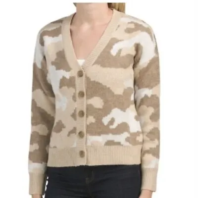 Lucky Brand Size Small S Camo Cardigan Sweater Khaki Soft Top • £1.92