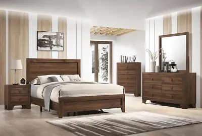 NEW 5PC Brown Rustic Queen King Twin Full Bedroom Set Modern Furniture B/D/M/N/C • $999.99