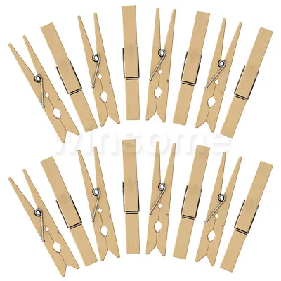 £4.49 • Buy 60x Premium Wooden Clothes Pegs Clip Grip Washing Airer Line Dry Garden Wood Peg