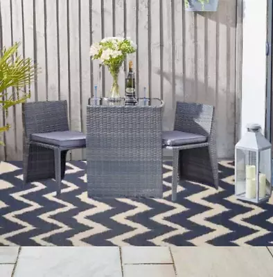 Garden Rug Outdoor Mat Large Hand-Tufted Patterned Zig Zag 150 X 210 Cm Alfresco • £29.99