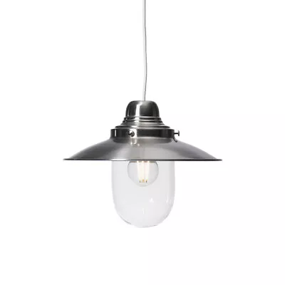 Fishermans Lantern Ceiling Lampshade Satin Nickel Finish Pendant Light Shade • £24.98