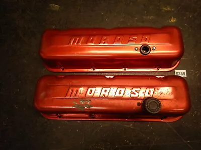 VINTAGE MOROSO BIG BLOCK CHEVY RED ANODIZED Aluminum Valve Covers 396 427 454 BB • $99.99