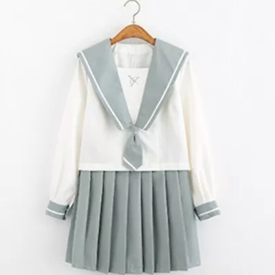 Japanese School JK Uniform Girls Sailor Suit Blouse Shirt Pleated Skirt Outfit • $67.62