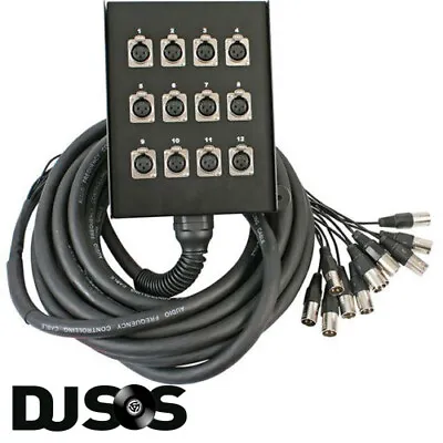 Pulse PLS00330 20M 12 Way XLR Multicore Snake Stage Box Band PA System Studio • £83.61