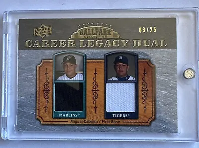 2009 Ud Ballpark Collectioncareer Legacy Dual Swatch Of Miguel Cabrera 03/25. • $32.62