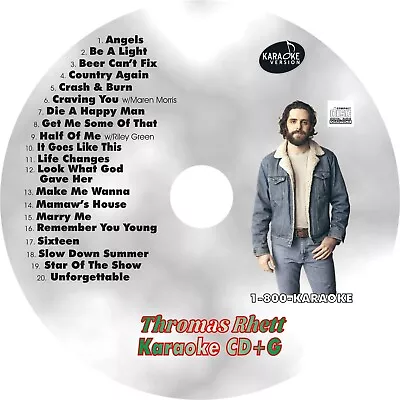 CUSTOM KARAOKE THOMAS RHETT RARE 20 SONG Cdg CD+G #1 SONGS MAREN MORRIS MORE • $39.95