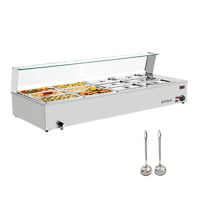 Commercial Food Warmer Steam Table W/Shield Undershelf Buffet Restaurant 1500W • $399.99