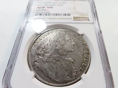 E52 German State Bavaria 1763 Patrona Thaler DAV-1953 NGC AU Details • $76