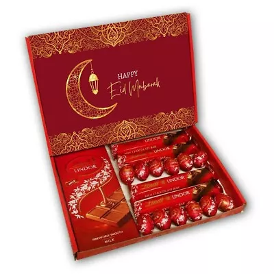 Lindt Lindor Milk Chocolate Bars & Mini Eggs Gift Box Eid Mubarak Gift Present • £14.99
