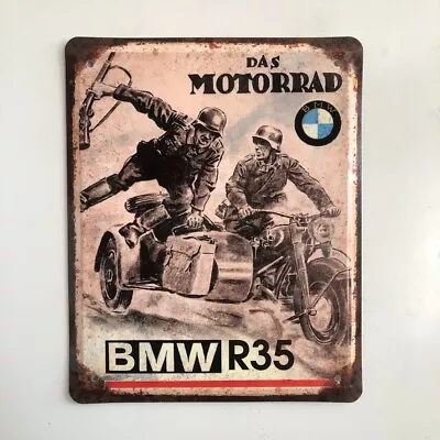 BMW R35 Tin Sign Retro Style Vintage Motorcycle DAS MOTORRAD • $24.99