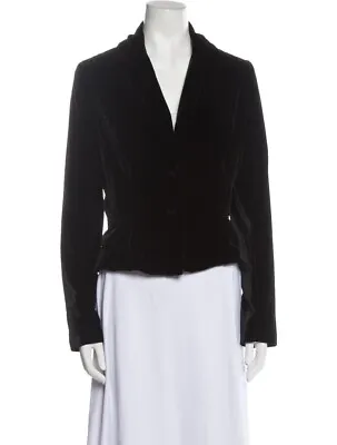 Martin Grant Paris Black Velvet Silk Blend Peplum Layered Evening Jacket EUC S • $125