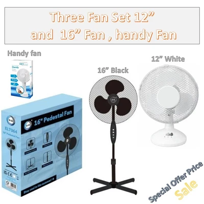 Desk Fan Oscillating Speed 12  Inch Cooling Table Electric Portable Air Home • £29.99