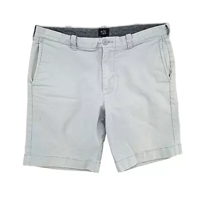 J.CREW Flex Chino Shorts Mens Light Blue Cotton Stretch Flat Front 8  Size 34 • $10.99