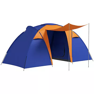 Outsunny Camping Tent With 2 Bedroom Living Area And Awning For 4-6 Person • £99.99