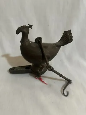 Vintage Bronze Peacock Bird Hanging Oil Lamp From India • $40