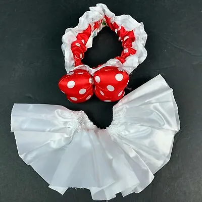 Disney Tails Minnie Mouse Ears Dog Headband Costume Skirt Puppy Pet Size XS S D4 • $14.42