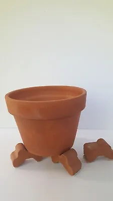 Vtg European Italian EV 21 Terracotta Clay Planter Pot 4 EV Planter Pot Feet  • $139.99