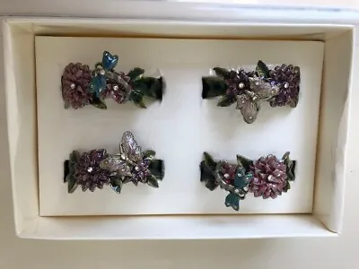 £12.99 • Buy MONSOON HOME. Boxed, Butterfly & Dragonfly Enamelled Napkin Rings X 4