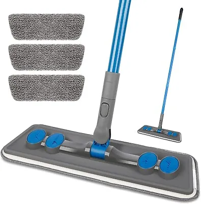 Microfiber Dust Mops For Floor Cleaning - Wet Dry Mop With 3 Washable Pads • $18.99