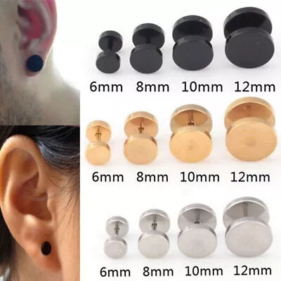 Titanium Steel Stud Earrings Hypoallergenic For Women Men Round Disc Earrings • $3.78