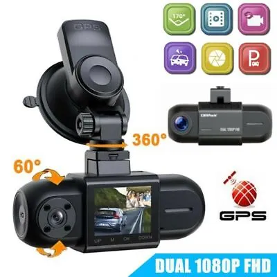 $80 • Buy Dual Dash Cam Front Inside FHD 1080P Car Video Recorder Camera Night Vision GPS