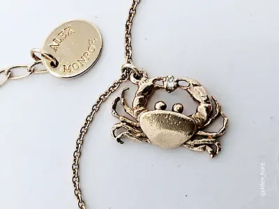 Alex Monroe CHEEKY CRAB Pendant Necklace DIAMOND Rose Gold Vermeil Silver • $232.36