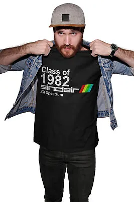 Mens  80s Computer T-Shirt Class Of 1982 Sinclair ZX SPECTRUM 48k Premium Gift • £8.95