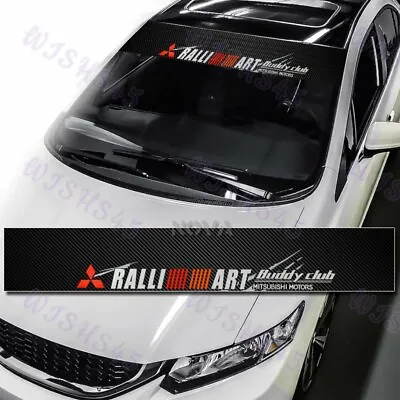 Windshield Carbon Fiber Banner Decal For Mitsubishi EVO Ralliart Eclipse Sticker • $10.77