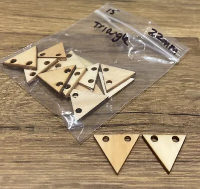 15 Small Wooden Bunting Pieces 22mm Laser Cut Wooden Shapes DIY Craft • £0.99