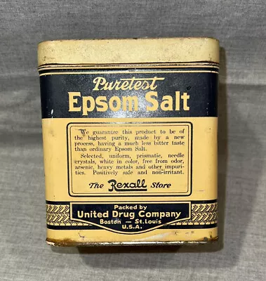 VTG EPSOM SALT 16 Oz. United Drug Company ~ Purtest Epsom Salt With Lid • $5