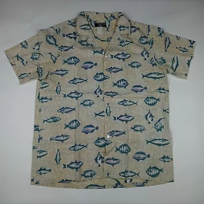 KONA COAST Hawaiian Shirt Button Up Fish Print Made In Hawaii Men's Size XL • $15