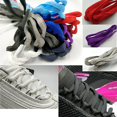 Oval Trainer Laces Shoelaces Coloured Semi Round Laces Boots 7mm Chunky Pair • £3.55