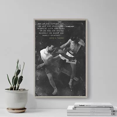 Muay Thai Motivational Poster 01  Who Is Happier  Photo Print Art Quote Gift • £94.50