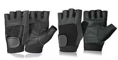 £4.95 • Buy Leather Weight Lifting Gloves Training Gym Exercise Fitness Padded Body Building